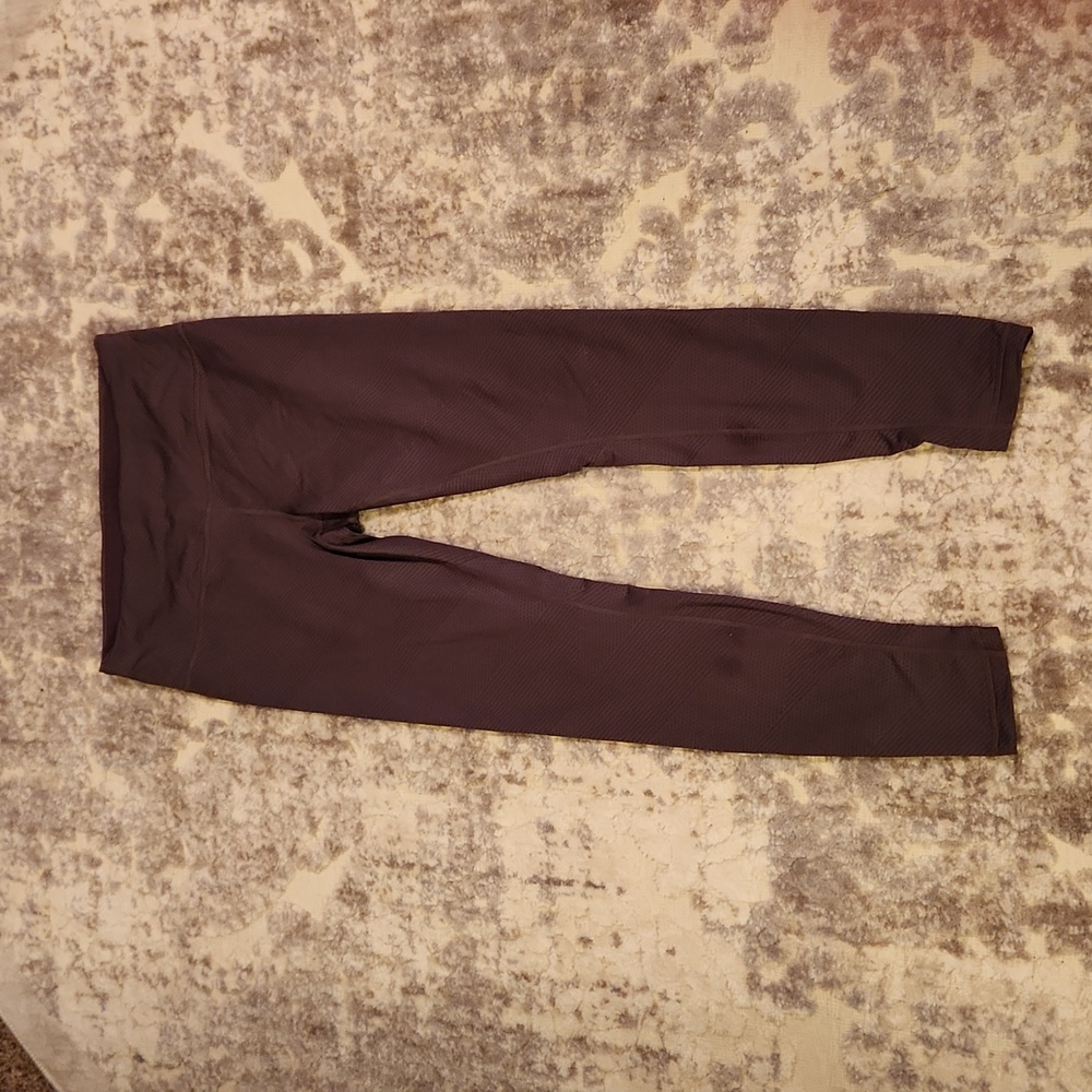 Prana Misty Purple 7/8 Leggings Textured Ruched size M running athletic - Picture 2 of 5